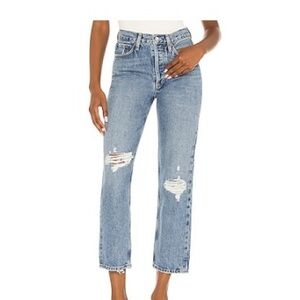 Distressed Blue Jeans